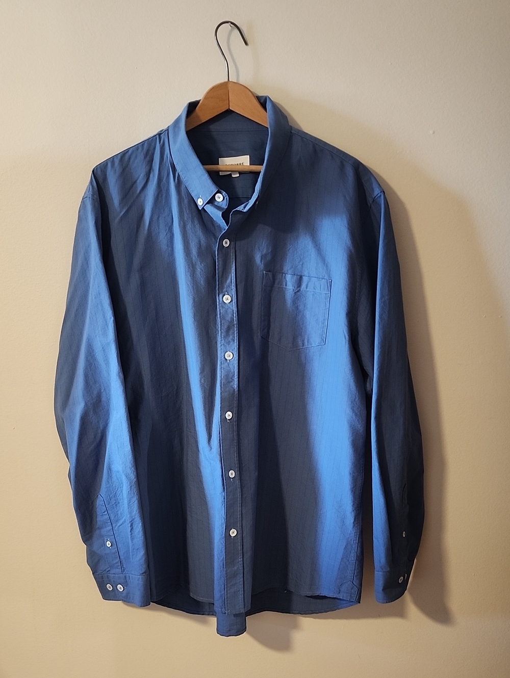 Men's Octobre Editions Blue Button-Down Dress Shirt
